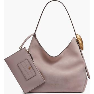 DKNY Georgette Suede Shoulder in Shadow Grey at Nordstrom