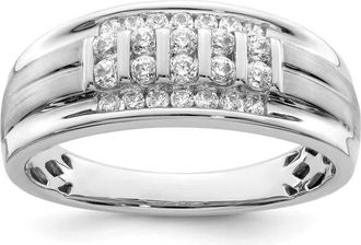 Diamond2Deal 10k Gold Lab Grown Diamond Wedding Band Ring 1/2Ct Clarity- VS Color- G-H