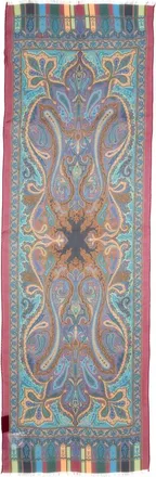 Etro Tosca Silk Fringe Scarf in S9883 Multicolour/Blue at Nordstrom