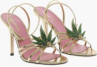 Dsquared2 Vegan Leather Ankle-Strap Sandals MARIJA with Rhinestone-Emb size 36