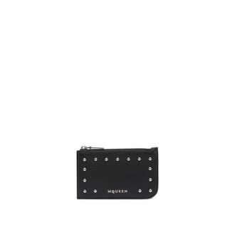 Alexander McQueen Alexander McQueen, Wallets & Cardholders, male, Black, Size: ONE SIZE Black Leather Wallet Stylish Design