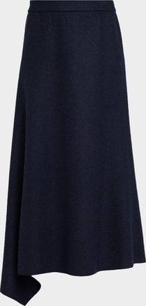 Lafayette 148 New York Reversible Flared Wool-Cashmere Maxi Skirt