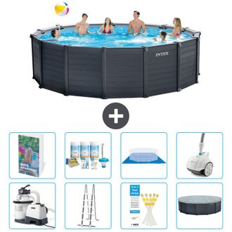 Intex Piscina Graphite Panel Redonda - 478x124 Cm - 9-piezas S658