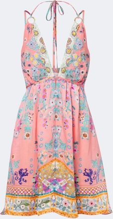Camilla Floral embellished silk minidress