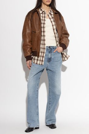 R&oacute;he Checked Pattern Shirt, Womens, Cream