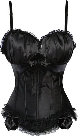 Grebrafan Womens Vintage Padded Cup Straps Tank Bustier Corsets (UK(12-14) XL, Black)