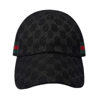 Gucci Accessoires, Heren, Zwart, L, Katoen, GG Baseballpet met Web