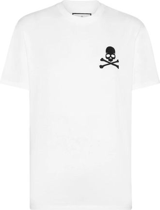 Philipp Plein T-shirt Ronde Hals SS Tattoo - Heren - T-shirts - Wit - 3XL - Katoen - Tops