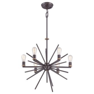 Loops 6 Bulb Chandelier Hanging Pendant LIght Western Bronze LED E27 60W Bulb