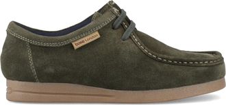 Base London Koko Mens Moccasins Olive - Green Leather - Size UK 12