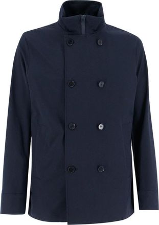 Duno Jassen, Heren, Blauw, L, Technische Stoffen Zip Jas met Opstaande Kraag