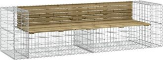 vidaXL Vidaxl - Garden Bench Gabion Design 244x71x65.5 cm Impregnated Wood Pine