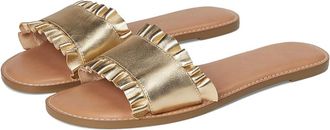 Jack Rogers Rozette Slide Womens Sandals Gold : 7.5 M, Leather