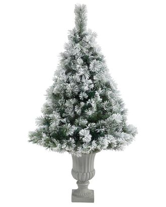 Nearly Natural 56In. Flocked Oregon Pine Artificial Christmas Tree