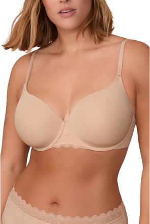 Harper Wilde Base Lace T-Shirt Bra in Beige at Nordstrom, Size 36E