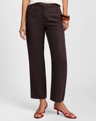 Onia Air Linen Mid-Rise Pant in Espresso at Nordstrom, Size 4