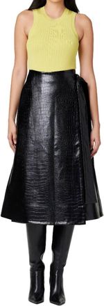 Toccin Beatrice Croc Vegan Skirt In Black