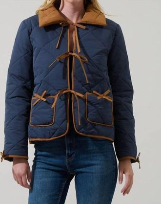 Sugarlips Ronny Contrast Puff Jacket In Navy