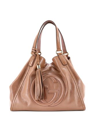 Gucci Soho medium gelakte schoudertas - Beige