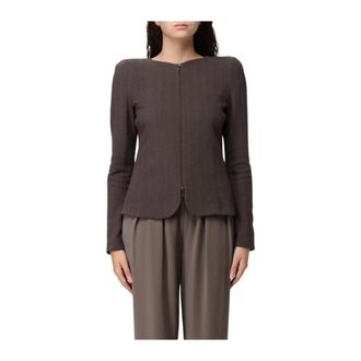 Emporio Armani Light Jackets, female, Brown, L, Brown Jackets for Stylish Look