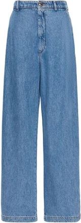 Sportmax Pioppo Wide Jeans - Dames - Loose Fit Jeans - Blauw - W26 - Katoen - Jeans