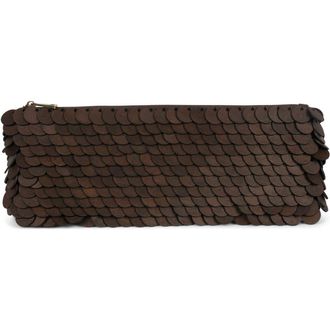 Jeffrey Campbell Madera Wooden Disc Clutch in Brown Combo at Nordstrom