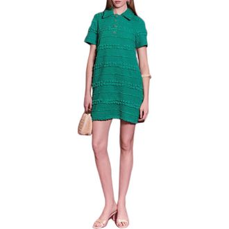 English Factory Embroidered Stretch Polo Minidress in Kelly Green at Nordstrom, Size X-Small