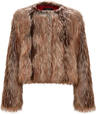 Cesare Gaspari Faux Fur Jas - Dames - Jassen - Bruin - L - Polyester - Jassen