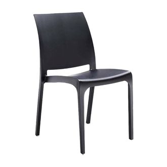 Dmora Sillas De Jard&iacute;n Tambora, Silla De Jardin, Asiento Exterior Multiusos, Banco De Jard&iacute;n, Made In Italy, 54x46 H80 Cm, Negro - Dmora
