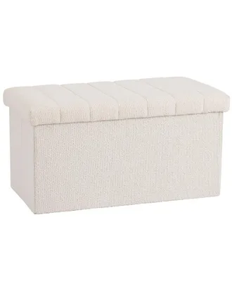 Seville Classics Boucle Channel Tufted Storage Trunk