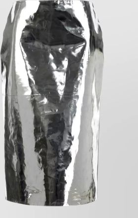 Jil Sander high waisted leather knee length pencil skirt