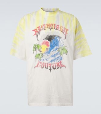 Balenciaga Printed tie-dye cotton jersey T-shirt