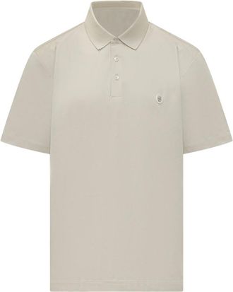 HUGO BOSS Beige Solid Shirt Collar Polo