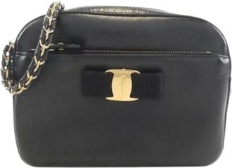 Ferragamo Pre-owned Cross Body Bags, female, Black, Size: ONE SIZE Pre-owned Lydia calf shoulder bag