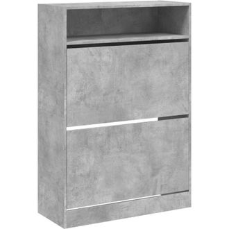 vidaXL Vidaxl - Mueble Zapatero 2 Cajones Abatibles Gris Hormig&oacute;n 80x34x116 Cm