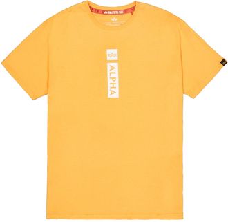 Alpha Industries T-Shirt ALPHA INDUSTRIES Alpha Puff Print T-Shirt, Herren, Gr. XXL, orange (tangerine), Obermaterial: 100% Baumwolle, Shirts T-Shirt