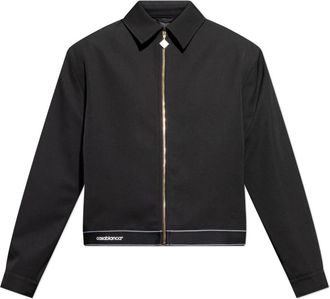 Casablanca Lichte jas met logo - Heren - Zomerjassen - Zwart - XL - Wol - Jassen