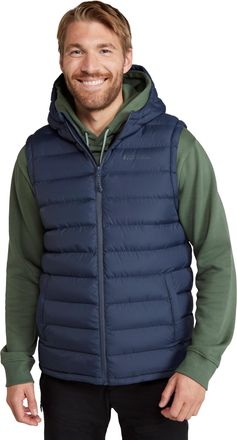 Mountain Warehouse Seasons Mens Hooded Padded Gilet - Water-resistant Isotherm Sleeveless Jacket with Side Pockets - Spring Summer, Camping, Outdoors, Travelling & Hikin