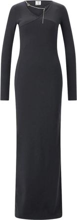 Casablanca Maxi Jurk - Dames - Maxi kleedjes - Zwart - XS - Katoen - Kleedjes