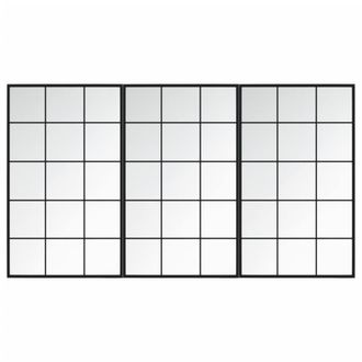 Berkfield Home Wall Mirrors 3 pcs Black 100x60 cm Metal