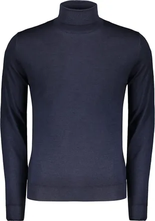 Moorer Dark Blue Sweater With A High Elegant Collar