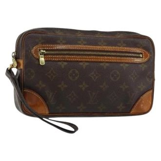 Louis Vuitton Clutch Pre-owned in Tela - - Pre-owned - Donna - Marrone - ONE SIZE