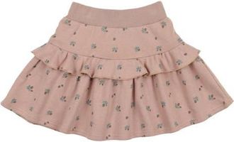Maniere Kids Tiered Ruffle Cotton Blend Skirt in Mauve at Nordstrom, Size 3T