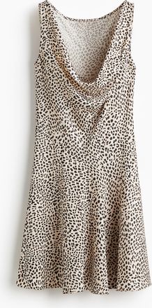 H&M Kleid mit Wasserfall-Ausschnitt - Beige