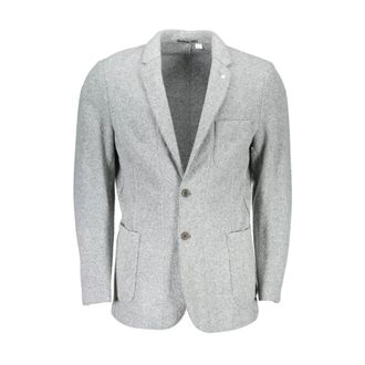 GANT Blazers, male, Gray, M, Classic Gray Knit Blazer Jacket