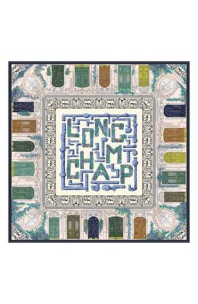 Longchamp Jardin Parisiene Square Silk Scarf in Navy at Nordstrom