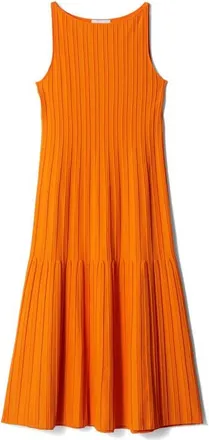 & Other Stories Rib A-Line Midi Dress in Orange Bright at Nordstrom, Size X-Small