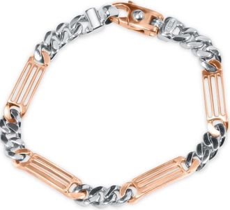 Pompeii3 Mens Figaro Link 14k Gold (28gram) or Platinum (45gram) 7mm Bracelet 8