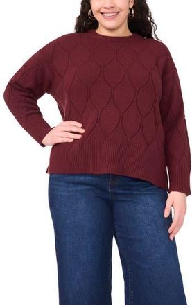 Vince Camuto Textured Crewneck Sweater in Crisp Merlot at Nordstrom Rack, Size 2X