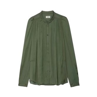 Zadig&Voltaire Camicia Tchin in raso - - Blouses & Shirts - Donna - Verde - L